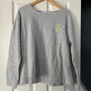 Elizabeth and James Gray Peace Sign Sweatshirt Women’s XL Lounge Top